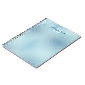 Light Aquamarin Foil Typografy Notebook Notizblock (Linke Seite)