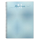 Light Aquamarin Foil Typografy Notebook Notizblock (Vorderseite)
