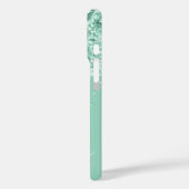 Light Aquamarin Glitzer Tropfen Glam Signatur Case-Mate iPhone Hülle (Rückseite / Links)
