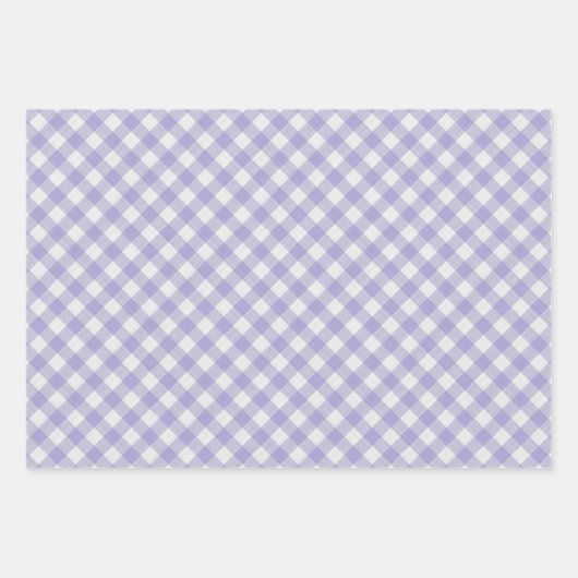 Light Aquamarin Periwinkle Violet Blue Gingham Geschenkpapier Set (Vorderseite 2)