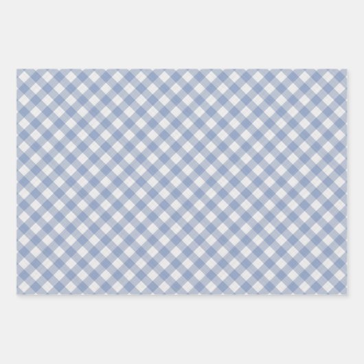 Light Aquamarin Periwinkle Violet Blue Gingham Geschenkpapier Set (Vorderseite)