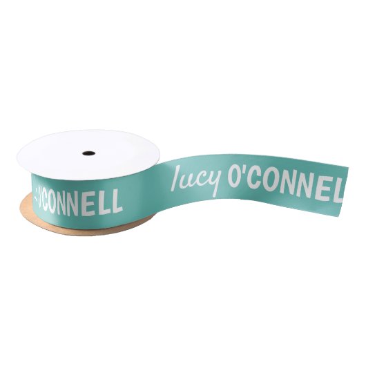 Light Aquamarin Satin Ribbon - Personalisierte Mul Satinband (Spule)