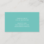 Light Aquamarin Treble Clef Musician Instructor Visitenkarte (Rückseite)