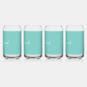 Light Aquamarin & White Daisis Hochzeitsfeier kann Dosenglas (Links)