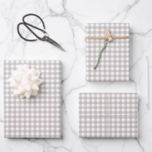 Light Ash Gray Einfach Kariert Geschenkpapier Set