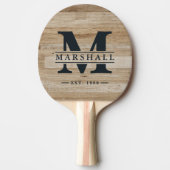 Light Ash Wood Monogram & Name Overlay Tischtennis Schläger (Vorderseite)