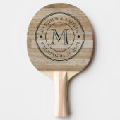 Light Ash Wood Wedding Monogram Tischtennis Schläger (Vorderseite)