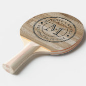 Light Ash Wood Wedding Monogram Tischtennis Schläger (Vorderseite)