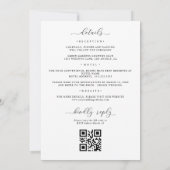 Light Baby Blue All in One QR Code Floral Wedding Einladung (Rückseite)