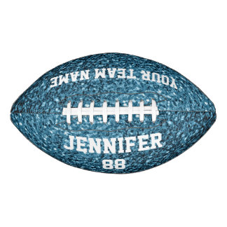 Light baby blue Glitzern Glitzern Ihr Name Team Football