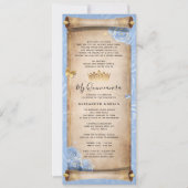 Light Baby Blue Gold Quince Scroll Einladungskarte Einladung (Vorderseite)