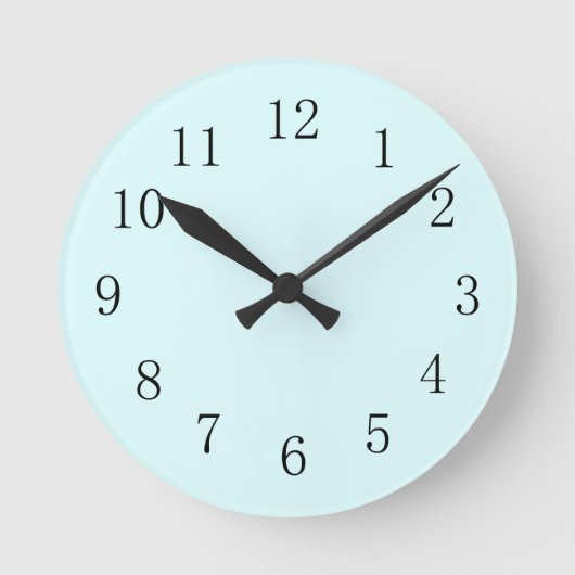 Light Baby Blue Kitchen Wall Clock Runde Wanduhr (Vorderseite)