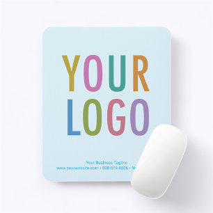 Light Baby Blue Mouse Pad Custom Logo Non Slip Mousepad