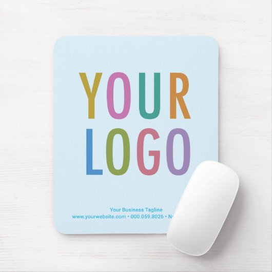 Light Baby Blue Mouse Pad Custom Logo Non Slip Mousepad (Mit Mouse)