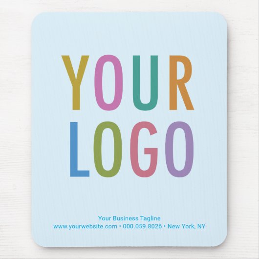 Light Baby Blue Mouse Pad Custom Logo Non Slip Mousepad (Vorne)