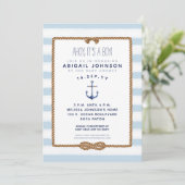 Light Baby Blue Nautical Infinity Baby Dusche Einladung (Stehend Vorderseite)