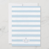 Light Baby Blue Nautical Infinity Baby Dusche Einladung (Rückseite)