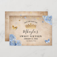 Light Baby Blue und Gold Rose Elegante