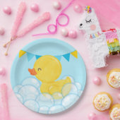 Light Baby Blue Watercolor Rubber Duck Party Pappteller (Party)