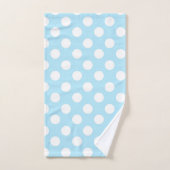 Light Baby Blue & White Polka Dots Dot Badhandtuch Set (Handtuch)