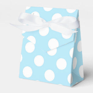 Light Baby Blue & White Polka Dots Party Geschenkschachtel