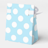 Light Baby Blue & White Polka Dots Party Geschenkschachtel (Rückseite)