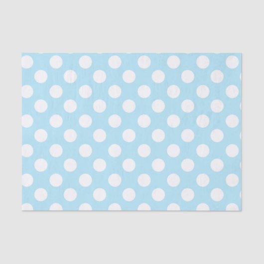 Light Baby Blue & White Polka Dots Seidenpapier (Vorderseite)