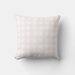 Light Baby Pink und White Large Gingham. Kissen