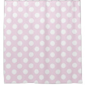 Light Baby Pink & White Polka Dots Duschvorhang (Vorderseite)