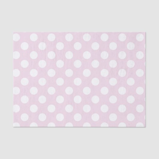 Light Baby Pink & White Polka Dots Geburtstagspart Seidenpapier (Vorderseite)