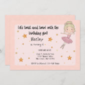 Light Ballerina Party Einladung (Vorne/Hinten)