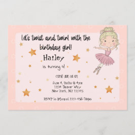 Light Ballerina Party Einladung