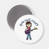Light Bass Guitar Girl Magnet (Vorderseite/Rückseite)
