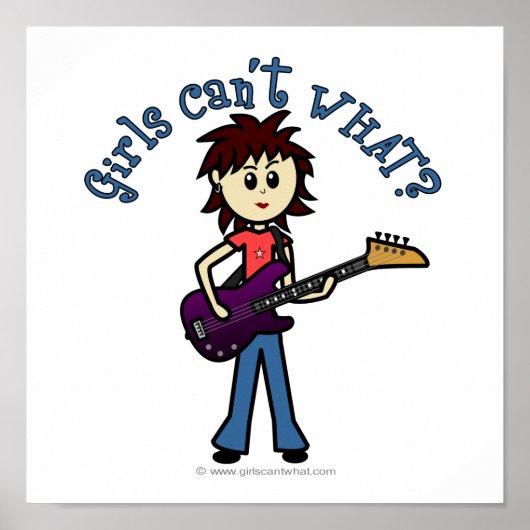 Light Bass Guitar Girl Poster (Vorne)