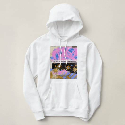 Light Begins – Dreamy Glow Collage Hoodie (Design vorne)