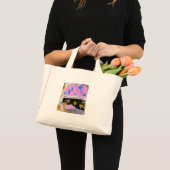 Light Begins Gem Tote – Rosa & Gold Glanz Mini Stoffbeutel (Vorderseite (Produkt))