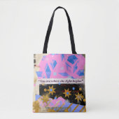 Light Begins – Modern Art Tote Tasche (Vorderseite)