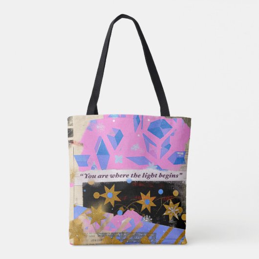 Light Begins – Modern Art Tote Tasche (Rückseite)
