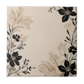 Light Beige Floral Fliese (Vorderseite)