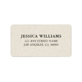 Light Beige Linen Texture Image Adressaufkleber (Vorne)