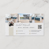 Light Beige Modernes Minimalistisches Real Anwesen Visitenkarte (Rückseite)