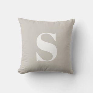 Light Beige Tan Initial Mit Monogramm Outdoor Pill Kissen