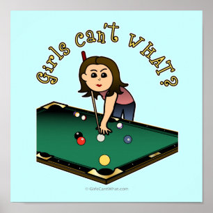 Light Billiards Girl Poster