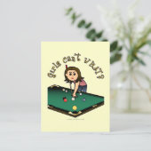 Light Billiards Girl Postkarte (Stehend Vorderseite)
