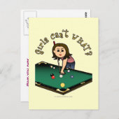 Light Billiards Girl Postkarte (Vorne/Hinten)