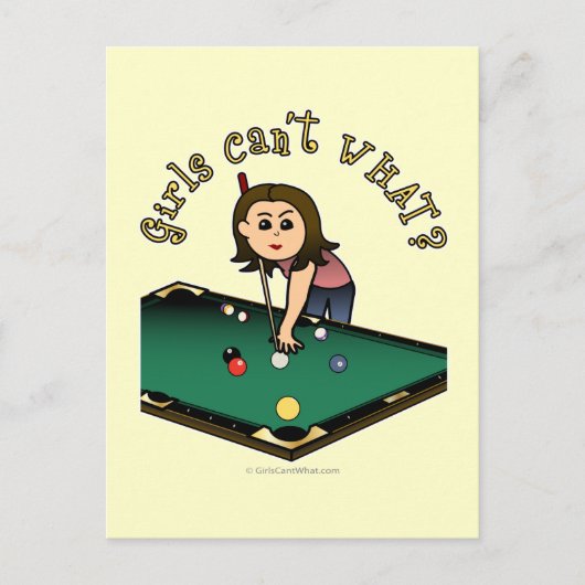 Light Billiards Girl Postkarte (Vorderseite)