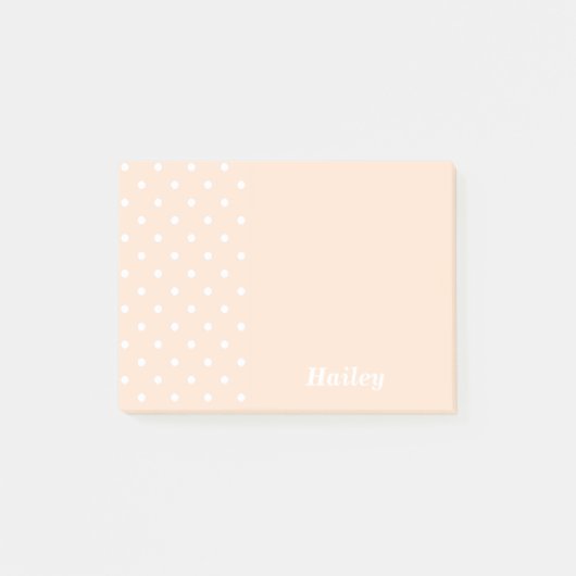 Light Bisque Polka Dot Personalisiert Post Anmerku Post-it Klebezettel (Vorderseite)