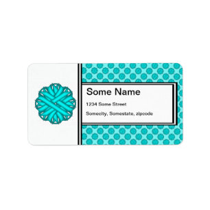 Light Bl/Aquamarine Blume Ribbon von Kenneth Yonci Adressaufkleber