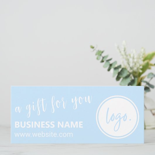 LIGHT BLAU FARBE BUSINESS LOGO GIFT BESCHEINIGUNG (Stehend Vorderseite)