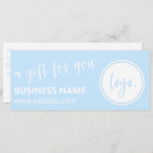 LIGHT BLAU FARBE BUSINESS LOGO GIFT BESCHEINIGUNG (Vorne/Hinten)